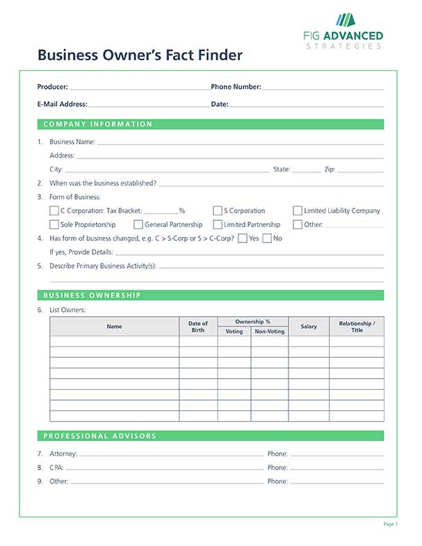 Business Owner's Info Questionnaire